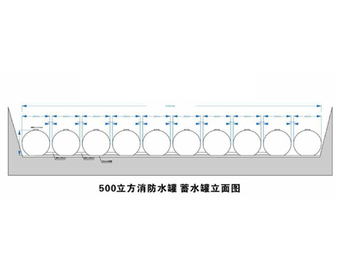 500立方消防水罐立面圖